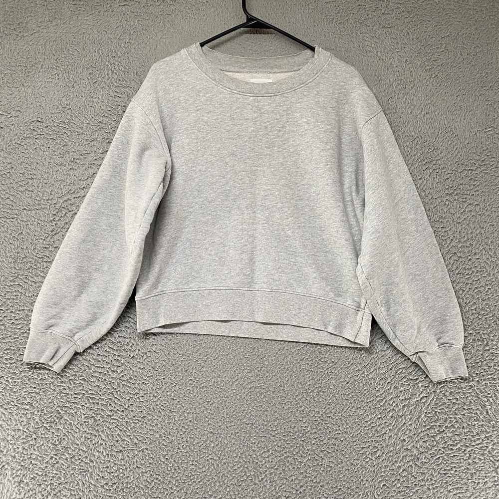 Mate Sweatshirt Womens Medium Gray Organic Cotton Terry Crewneck Pullover